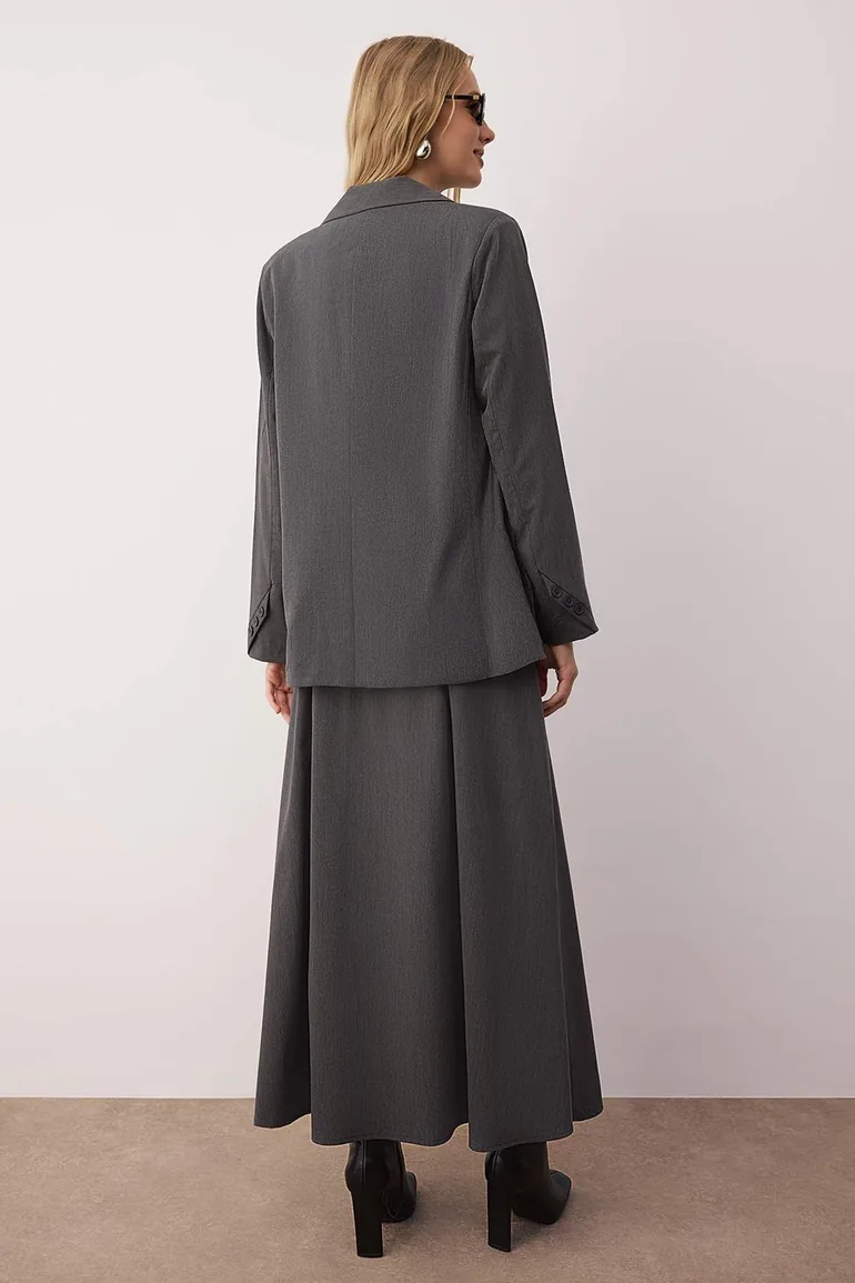 Anthracite Polyviscon Plain Woven Bottom - Top Set - 1