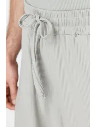Limited Edition Stone Men's Oversize/Wide Cut Textured Non-Wrinkle Ottoman Shorts - 4