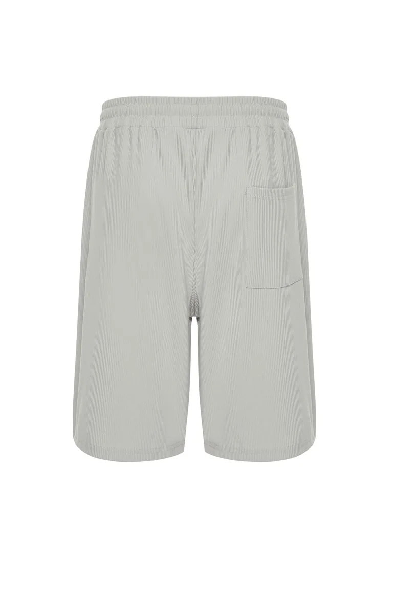Limited Edition Stone Men's Oversize/Wide Cut Textured Non-Wrinkle Ottoman Shorts - 7