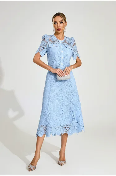 Calvin Blue Lace Two Piece Set