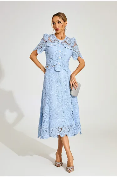 Calvin Blue Lace Two Piece Set