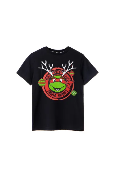 Teenage Mutant Ninja Turtles Boys Get Into The Ninja Spirit T-Shirt - Black