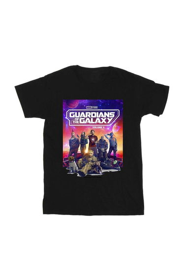 Guardians Of The Galaxy Volume 3 Girls Movie Poster Cotton T-Shirt - Black