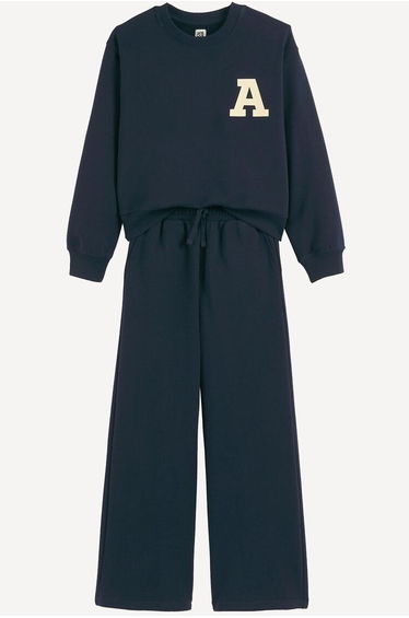 Fleece Crew Neck Sweatshirt and Joggers Outfit