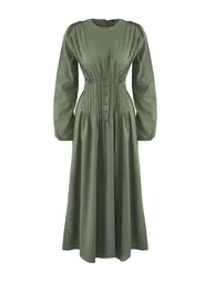 Khaki Plain Waist Detailed Gipel Dress