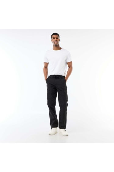 Regular Fit Multi-Pocket Trousers BLACK