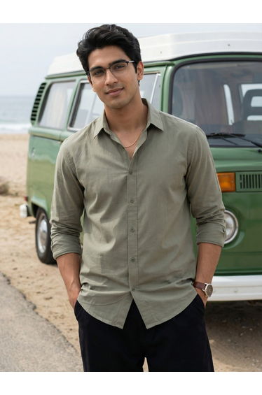 Men Comfort Solid Casual Shirt