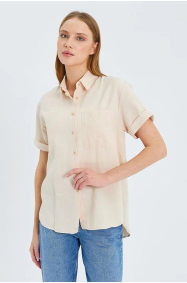 Mixray Slim Fit Poplin Shirt with Pocket