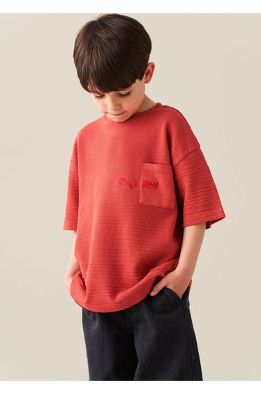 Nico Textured T Shirt - Orange