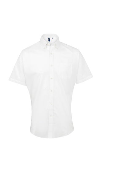 Premier Mens Signature Oxford Short Sleeve Work Shirt - White