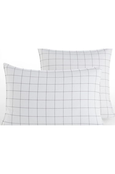 Ponlok Checked 100% Organic Cotton 350 Thread Count Pillowcase