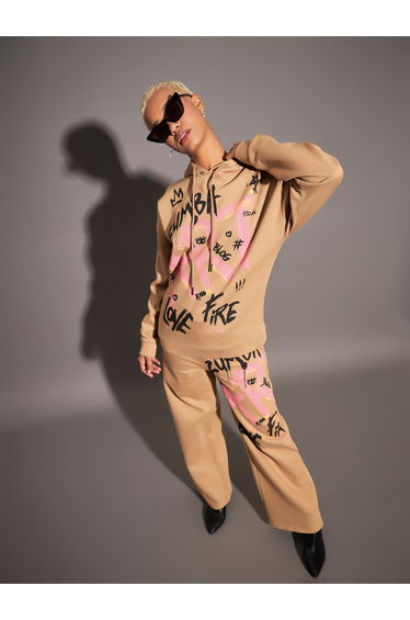 Oversized Art Graphic Print Hoodie