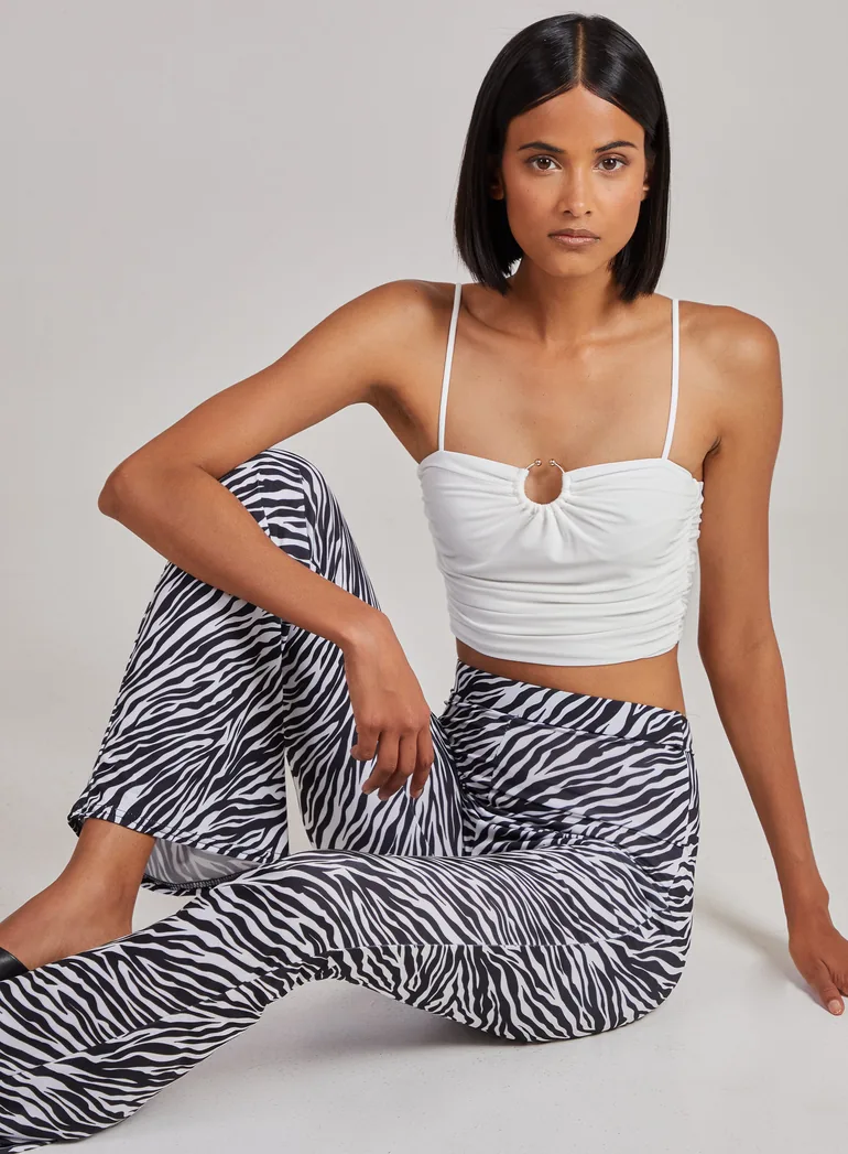 Gathered Ring Detail Slinky Cami Top - 6