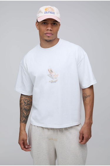 Mini Deck Chair Printed Oversized Boxy T-shirt - white