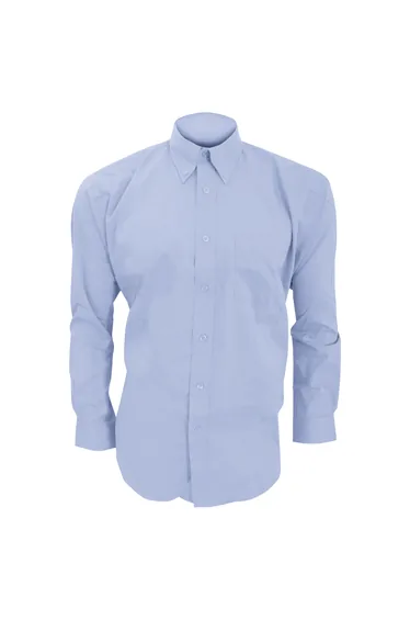 Kustom Kit Mens Long Sleeve Corporate Oxford Shirt - Light Blue