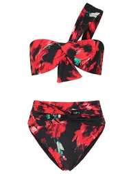 High Tide | Multi Print High Waisted Twist Front Bikini Bottoms - 6