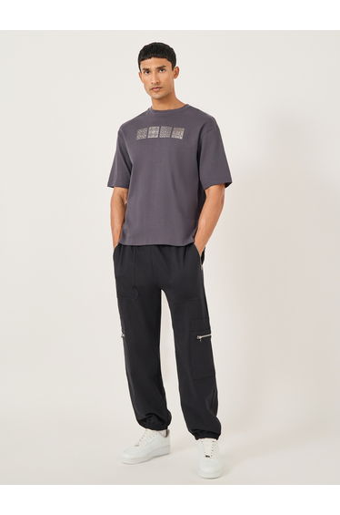Mid Rise Relaxed Fit Scuba Cargo Joggers