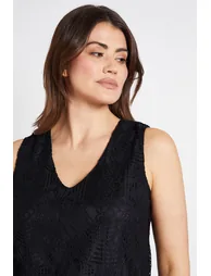 Lace Pleat Detail Sleeveless Cami Top - 3
