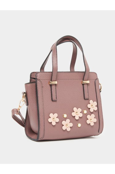 Women Brown Flower Detail Handbag
