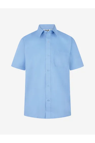 Zeco Boys School Short Sleeve Shirt Twin Pack in Blue