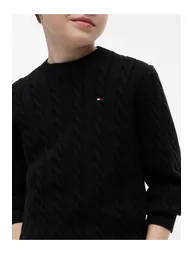 Cotton Cable Sweater Black - 2