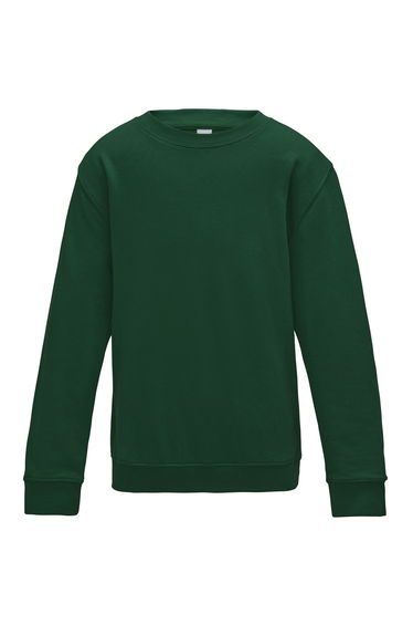 AWDis Just Hoods Childrens/Kids Plain Crew Neck Sweatshirt - Bottle Green