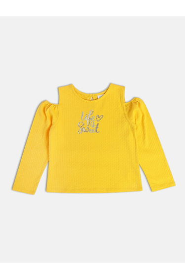 Girls Cotton Cold Shoulder Top