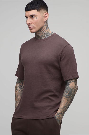 Tall Essential Regular Waffle T-Shirt - chocolate