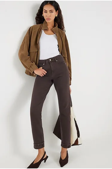 Brown Mid Rise Mom Sculpt Jeans