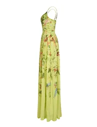 فستان ماكسي شيفون بطبعة أزهار بلا أكمام - 3