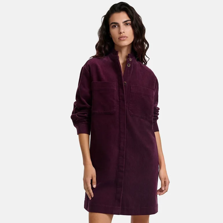 Signatures Debbie Velour Ruffled Collar Mini Dress - 1