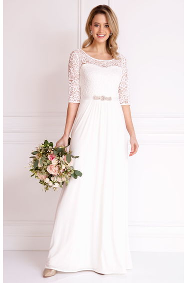 Adriana Gown Floral Embroidered A-Line Maxi Bridal Dress