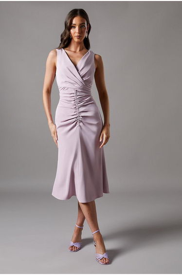 Ruched Vee Dress
