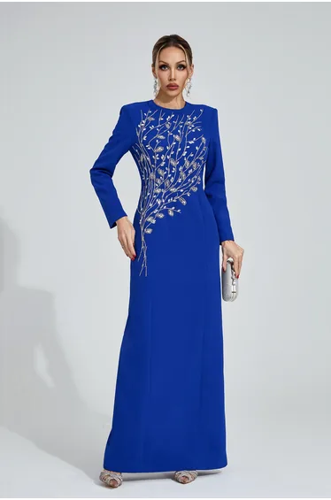 Ombrie Blue Diamond Maxi Dress