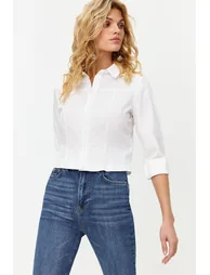 Ecru Fitted Woven Shirt