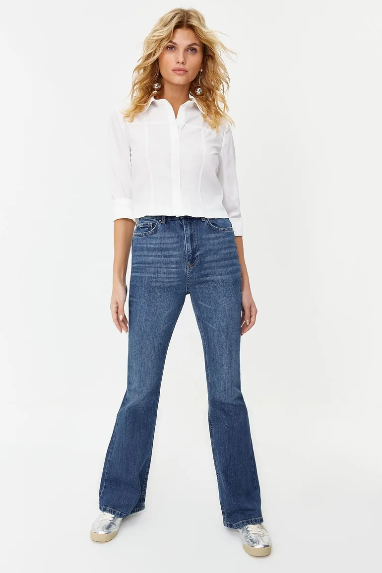 Ecru Fitted Woven Shirt - 1
