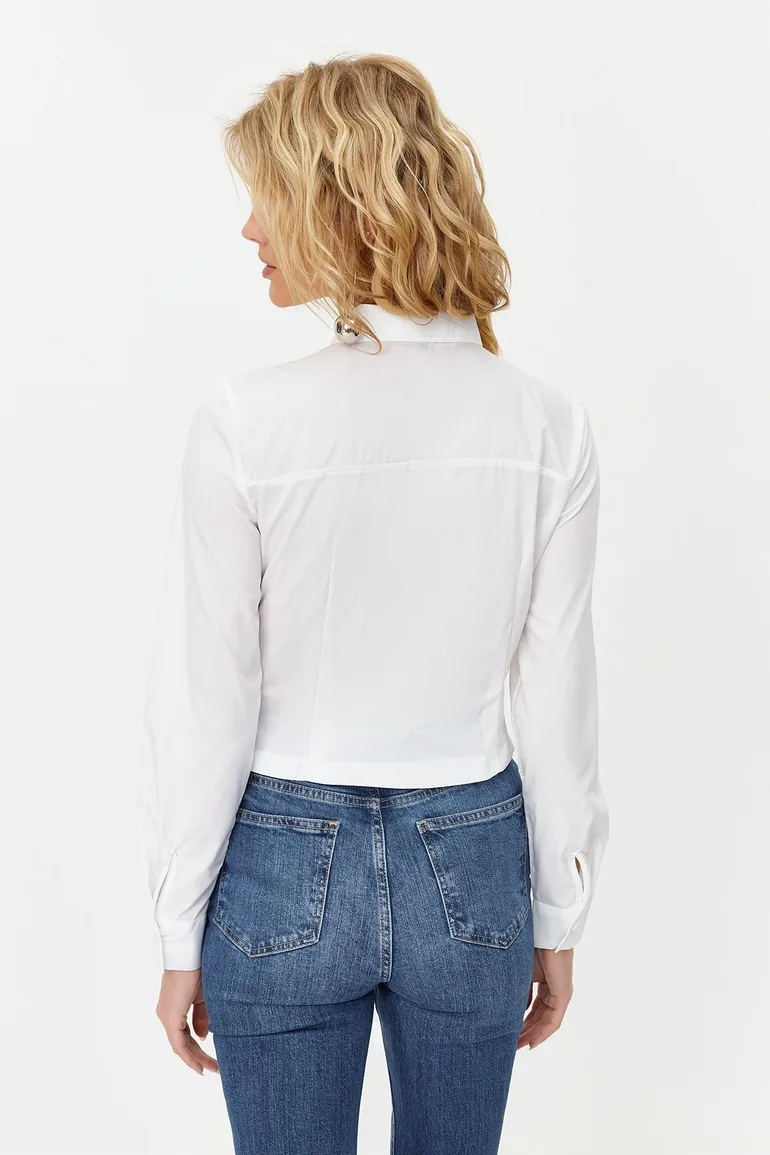 Ecru Fitted Woven Shirt - 5