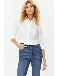 Ecru Fitted Woven Shirt - 2