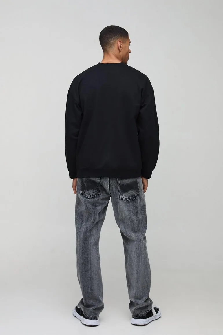 Oversized Spiderman Christmas License Print Sweatshirt - 1