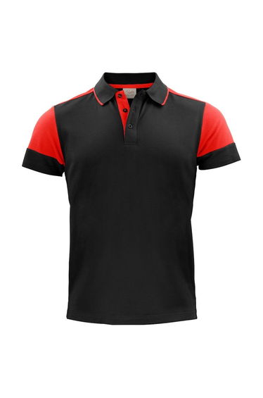 Printer Mens Prime Contrast Polo Shirt - Black/Red