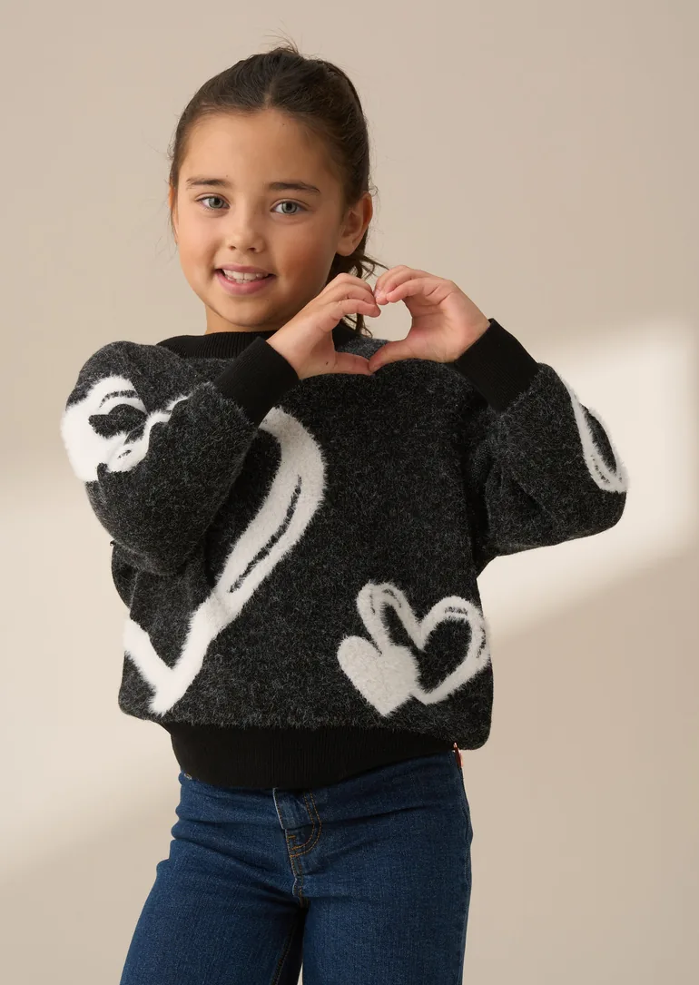 Zara Black Heart Jumper - 3