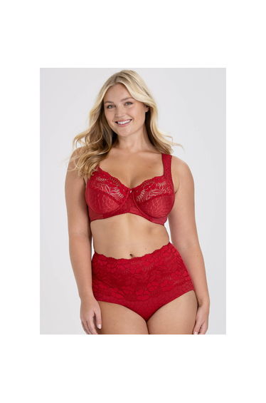 Jacquard Full Cup Bra with Lace