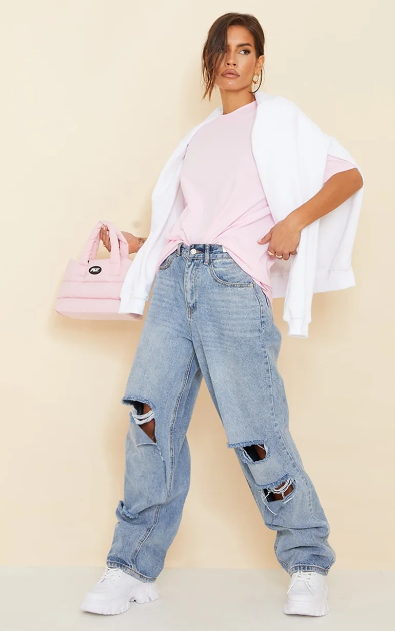 Organic Baby Pink Oversized T-Shirt - 2