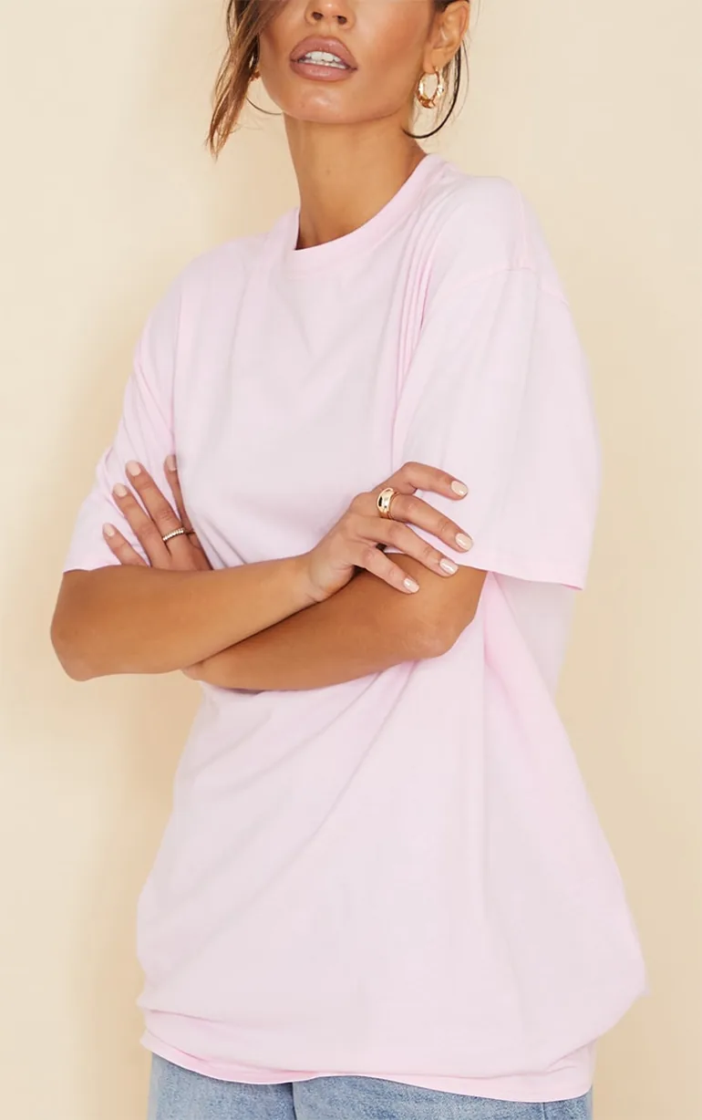 Organic Baby Pink Oversized T-Shirt - 3