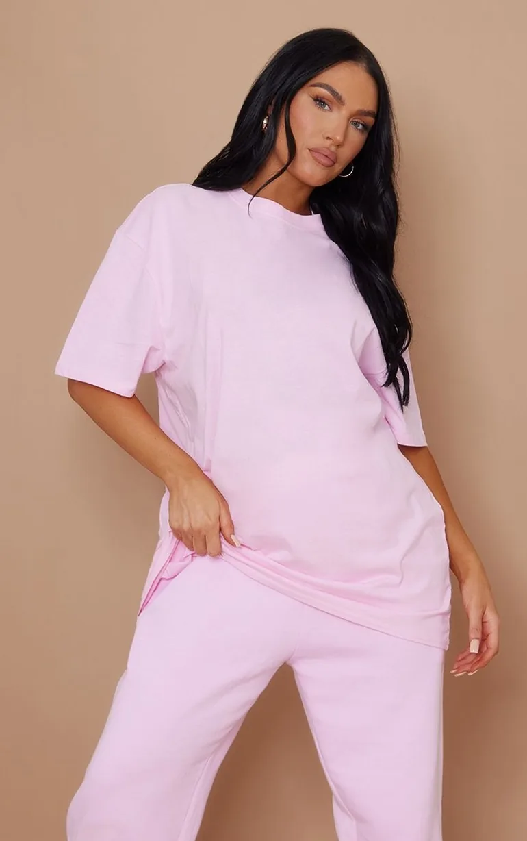 Organic Baby Pink Oversized T-Shirt - 5