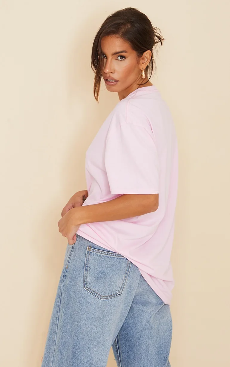 Organic Baby Pink Oversized T-Shirt - 1