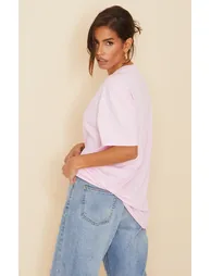 Organic Baby Pink Oversized T-Shirt - 1