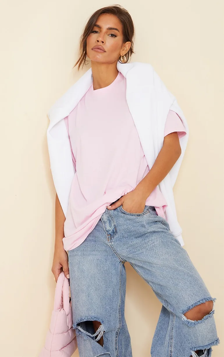 Organic Baby Pink Oversized T-Shirt