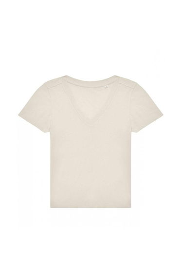 B&C Womens/Ladies V Neck T-Shirt - Off White