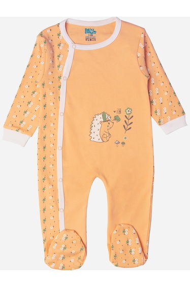 Printed Cotton Long Sleeves Sleepsuit